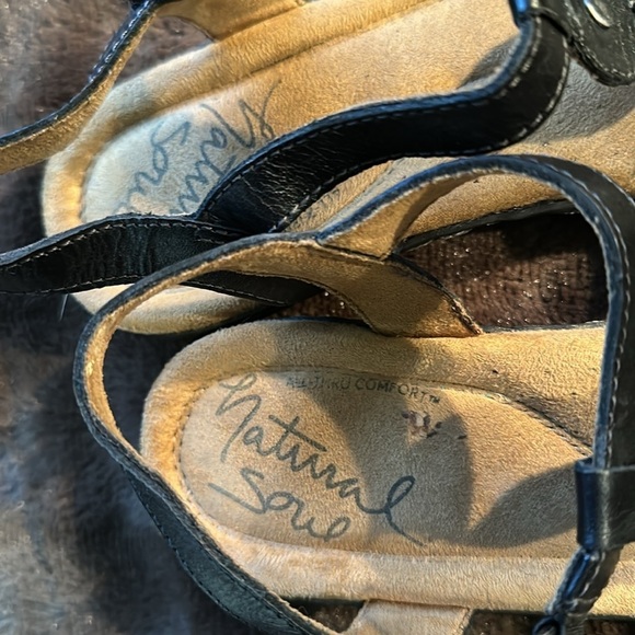NATURAL SOLE by NATURALIZER Barroll Black Sandal Sz 8W - Picture 6 of 13
